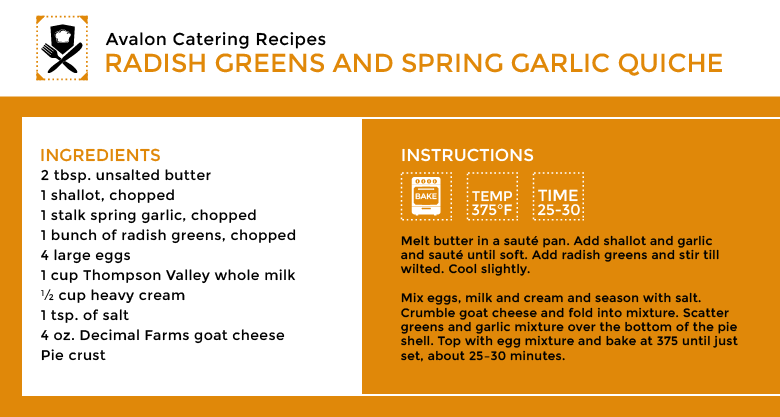 Radish Greens and Spring Garlic Quiche